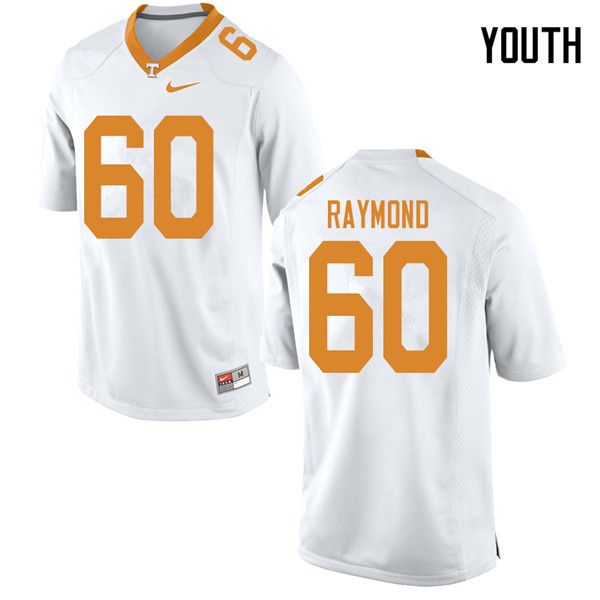 Youth #60 Michael Raymond Tennessee Volunteers College Football Jerseys Sale-White